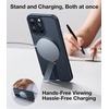 TORRAS Magnetic 360°Stand Case for iPhone 16 Case, [Full Camera Protection] [Fit for MagSafe][16FT Mil-Grade Drop Protection] Slim Frosted Case for 16 iPhone Phone Case with Kickstand (6.1″), Black(Black Titanium)