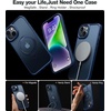 TORRAS Magnetic Kickstand for iPhone 13/ iPhone 14 Case [Compatible with MagSafe][Sturdy & Versatile Stand] Military-Grade Shockproof Translucent Slim Protective Anti-Fingerprint Anti-Scratch, Black(Navy Blue)
