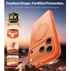 TORRAS Magnetic Kickstand for iPhone 13/ iPhone 14 Case [Compatible with MagSafe][Sturdy & Versatile Stand] Military-Grade Shockproof Translucent Slim Protective Anti-Fingerprint Anti-Scratch, Black(Cosmic Orange)