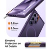 TORRAS Magnetic Shockproof for Samsung Galaxy S24 Ultra Case, 18N Strong Magnetic, 12 FT Mil-Grade Protection, Compatible with MagSafe, Protective Translucent Matte Slim Case, Guardian- Mag, Gray(Purple)