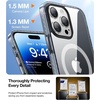 TORRAS Magnetic Shockproof for iPhone 15 Case Clear,[Military Grade Drop Tested][Compatible with MagSafe][Non-Yellowing] Cushion Anti-Scratch Back Slim Protective Cover for iPhone 15 Case, Clear(3-Black)