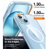 TORRAS Magnetic Shockproof for iPhone 15 Case Clear,[Military Grade Drop Tested][Compatible with MagSafe][Non-Yellowing] Cushion Anti-Scratch Back Slim Protective Cover for iPhone 15 Case, Clear(5-Light Blue)