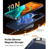 TORRAS Magnetic Slim Fit Designed for iPhone 15 Pro Case 2023, [Compatible with MagSafe] [Ultra Thin] Protective Matte Hard PC Cover Anti-Scratch Phone Case for iPhone 15 Pro, Black Titanium(2-Deep Blue)