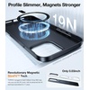 TORRAS Magnetic Slim Fit for iPhone 16 Pro Case 6.3 inch, Ultra-Thin 16 Pro Case Compatible with MagSafe, Lightweight Matte Anti-Scratch Hard PC Cover Phone Case for iPhone 16 Pro OriginFit, Clear(1-Black Titanium)