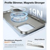 TORRAS Magnetic Slim Fit for iPhone 16 Pro Case 6.3 inch, Ultra-Thin 16 Pro Case Compatible with MagSafe, Lightweight Matte Anti-Scratch Hard PC Cover Phone Case for iPhone 16 Pro OriginFit, Clear(2-Natural Titanium)