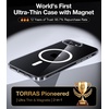 TORRAS Magnetic Slim Fit for iPhone 17e Case for iPhone 16e Case, Ultra-Thin & Fit for MagSafe, Lightweight Matte Anti-Scratch Hard PC Cover Case for iPhone 16e/17e Phone Case 6.1 inch, Black(Clear)