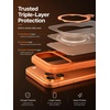 TORRAS Magnetic for iPhone 13 Pro Max Case 6.7 inch [ Fit for Magsafe] with Stand, [Military Grade Drop Protection] Shockproof Translucent Back Slim Protective Phone Case (2021), Black(Cosmic Orange)