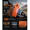 TORRAS Magnetic for iPhone 13 Pro Max Case 6.7 inch [ Fit for Magsafe] with Stand, [Military Grade Drop Protection] Shockproof Translucent Back Slim Protective Phone Case (2021), Black(Cosmic Orange)