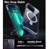 TORRAS Magnetic for iPhone 13 Pro Max Case 6.7 inch [ Fit for Magsafe] with Stand, [Military Grade Drop Protection] Shockproof Translucent Back Slim Protective Phone Case (2021), Black(Crystal Clear)