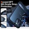 TORRAS MarsClimber Designed for iPhone 15 Plus Case/iPhone 14 Plus Case [3 Stand Ways Kickstand][Military Shockproof Protection] Semi-Clear Matte Slim Phone Case for 15 Plus Phone Case, Black