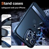 TORRAS MarsClimber for iPhone 14 Pro Case with Stand, [3 Stand Ways Metal Kickstand] [8FT Military Grade Drop Tested], Protective Slim Translucent Matte iPhone 14 Pro Phone Case for Women Men, Black(Mystic Black)