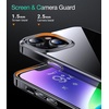 TORRAS MoonClimber for iPhone 15 Plus Case, [3 Stand Ways][Non-Yellowing] Military Grade Shockproof Protective Slim Hard Clear Phone Case with Stand 6.7” 2022, Black