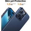TORRAS Slim-Fit Designed for iPhone 15 Pro Case, Ultra Thin 15 Pro Phone Case, Velvety Feel, Lightweight Anti-Scratch Matte Hard iPhone 15 Pro Case 6.1 inch, Blue(Navy Blue)