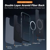 TORRAS Stronger Magnetic for iPhone 13 Pro Case, 12FT Military Grade Drop Tested, Compatible with MagSafe, Slim Protective Matte Silicone for iPhone 13 Pro Phone Case 6.1”, Translucent Black(Aramid Fiber Black)