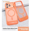TORRAS for iPhone 13 Pro Max Case Translucent Black | Strong Magnetic & Seamless Stand, Fit for MagSafe, Military-Grade Drop Protection, Sturdy Adjustable Built-in Kickstand, Slim Matte Finish(Orange)