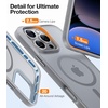 TORRAS for iPhone 16 Pro Case Translucent Matte Black | Compatible with MagSafe, Military Grade Drop Protection, Stronger Magnetic, Shockproof Airbag, Camera Control, Color Buttons, Slim Anti-Scratch(Natural Titanium Gray)