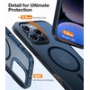 TORRAS for iPhone 16 Pro Case Translucent Matte Black | Compatible with MagSafe, Military Grade Drop Protection, Stronger Magnetic, Shockproof Airbag, Camera Control, Color Buttons, Slim Anti-Scratch(Black)