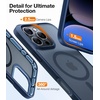 TORRAS for iPhone 16 Pro Case Translucent Matte Black | Compatible with MagSafe, Military Grade Drop Protection, Stronger Magnetic, Shockproof Airbag, Camera Control, Color Buttons, Slim Anti-Scratch(Deep Blue)