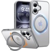 TORRAS 360° Rotatable Ring for iPhone 14 Pro Max Phone Case [Compatible with Magsafe] with Stand, Magnetic Ring Holder Military Grade Shockproof Translucent Back Slim Ostand R, Clear(Gray)