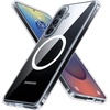 TORRAS Magnetic Shockproof for Samsung Galaxy S24 Ultra Case, 18N Strong Magnetic, 12 FT Mil-Grade Protection, Compatible with MagSafe, Protective Translucent Matte Slim Case, Guardian- Mag, Gray(Diamond Clear)
