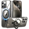 TORRAS Magnetic for iPhone 13 Pro Max Case 6.7 inch [ Fit for Magsafe] with Stand, [Military Grade Drop Protection] Shockproof Translucent Back Slim Protective Phone Case (2021), Black(Clear Grey)
