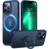 TORRAS Magnetic for iPhone 13 Pro Max Case 6.7 inch [ Fit for Magsafe] with Stand, [Military Grade Drop Protection] Shockproof Translucent Back Slim Protective Phone Case (2021), Black(Navy Blue)