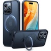 TORRAS Magnetic for iPhone 13 Pro Max Case 6.7 inch [ Fit for Magsafe] with Stand, [Military Grade Drop Protection] Shockproof Translucent Back Slim Protective Phone Case (2021), Black(Frost Black)