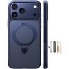 TORRAS Magnetic for iPhone 13 Pro Max Case 6.7 inch [ Fit for Magsafe] with Stand, [Military Grade Drop Protection] Shockproof Translucent Back Slim Protective Phone Case (2021), Black(Deep Blue)