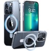 TORRAS Magnetic for iPhone 13 Pro Max Case 6.7 inch [ Fit for Magsafe] with Stand, [Military Grade Drop Protection] Shockproof Translucent Back Slim Protective Phone Case (2021), Black(Crystal Clear)