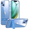 TORRAS MoonClimber for iPhone 15 Plus Case, [3 Stand Ways][Non-Yellowing & Military Grade Shockproof] Protective Slim Hard Clear Phone Case with Stand 6.7” 2023, Blue