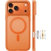 TORRAS Stronger Magnetic & Shockproof for iPhone 17 Pro Max Case, Fit for MagSafe, Military Grade Drop Protection, Camera Control, DIY Button, Slim for iPhone 17 Pro Max Case Translucent Orange