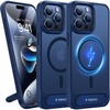 TORRAS for iPhone 13 Pro Max Case Translucent Black | Strong Magnetic & Seamless Stand, Fit for MagSafe, Military-Grade Drop Protection, Sturdy Adjustable Built-in Kickstand, Slim Matte Finish(Deep Blue)
