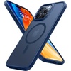 TORRAS for iPhone 16 Pro Case Translucent Matte Black | Compatible with MagSafe, Military Grade Drop Protection, Stronger Magnetic, Shockproof Airbag, Camera Control, Color Buttons, Slim Anti-Scratch(Deep Blue)