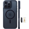 TORRAS for iPhone 16 Pro Case Translucent Matte Black | Compatible with MagSafe, Military Grade Drop Protection, Stronger Magnetic, Shockproof Airbag, Camera Control, Color Buttons, Slim Anti-Scratch(Black)