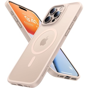 TORRAS Magnetic Shockproof for iPhone 16 Pro Max Case, [Fit for MagSafe] [Military-Grade Drop Tested] Translucent Slim Protective for iPhone 16 Pro Max Case Anti-Fingerprint Anti-Scratch, Black(Desert Titanium White)