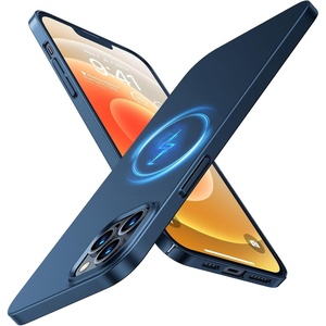 TORRAS Magnetic Slim Fit Designed for iPhone 12 Pro Max Case 6.7 inch, Compatible with MagSafe Protective Matte Lightweight Hard PC Cover Phone Cases for iPhone 12 Pro Max Phone Case Blue, OriginFit