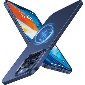 TORRAS Magnetic Slim-Fit for iPhone 15 Pro Max Case, Ultra-Thin 15 ProMax Phone Case Compatible with MagSafe, Lightweight Anti-Scratch Matte Hard iPhone 15 ProMax Case 6.7 inch OriginFit, Black(Blue)