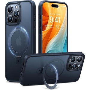 TORRAS Magnetic for iPhone 13 Pro Max Case 6.7 inch [ Fit for Magsafe] with Stand, [Military Grade Drop Protection] Shockproof Translucent Back Slim Protective Phone Case (2021), Black(Frost Black)