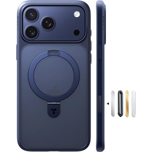 TORRAS Magnetic for iPhone 13 Pro Max Case 6.7 inch [ Fit for Magsafe] with Stand, [Military Grade Drop Protection] Shockproof Translucent Back Slim Protective Phone Case (2021), Black(Deep Blue)