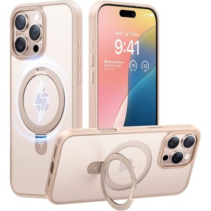 TORRAS Magnetic for iPhone 13 Pro Max Case 6.7 inch [ Fit for Magsafe] with Stand, [Military Grade Drop Protection] Shockproof Translucent Back Slim Protective Phone Case (2021), Black(Desert Titanium)