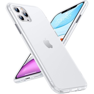 TORRAS Shockproof Compatible for iPhone 11 Pro Max Case, [Military Grade Drop Protection] [Anti-Scratches] Translucent Matte Hard PC Back with Soft Edges, Non-Slip Phone Case, Smoke White