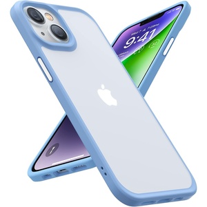 TORRAS Shockproof for iPhone 15 Plus Case & iPhone 14 Plus Case [Military Grade Drop Tested] Shockproof Protective Black Hard Back Slim Case for iPhone 15 Plus 6.7”, Sky Blue-Guardian Series