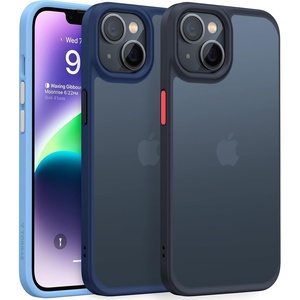TORRAS Shockproof for iPhone 15 Plus Case & iPhone 14 Plus Case [Military Grade Drop Tested] Shockproof Protective Black Hard Back Slim Case for iPhone 15 Plus 6.7”, Frosted Black-Guardian Series