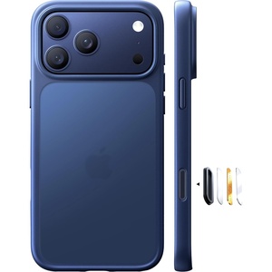 TORRAS Shockproof for iPhone 16 Pro Max Case, 4X Military Grade Drop Proof, Translucent Slim Protective Anti-Scratch Hard PC Back Phone Case for iPhone 16 Pro Max 6.9”, Matte Black Cover(Deep Blue)