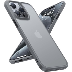 TORRAS Shockproof iPhone SE 2020 Case & iPhone 8 Case [Military Grade Drop Test] Translucent Matte Hard PC Back & Silicone TPU Bumper, Protective & Slim Fit for iPhone 7 case & SE2, Black(Grey)