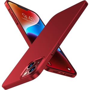TORRAS Slim Fit Designed for iPhone 14 Plus Case [Thin as No Case on] Hard Plastic Durable Phone Cover Case for iPhone 14 Plus 2022 6.7 inch 2022 Released, OriginFit Series, Red