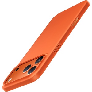 TORRAS Slim Fit for iPhone 12 Case/for iPhone 12 Pro Case, Slim Yet Protective, Lightweight Matte Anti-Scratch Hard PC Cover for iPhone 12 Slim 6.1 inch 2020, Black(Cosmic Orange)
