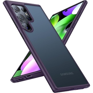 TORRAS for Samsung Galaxy S24 Ultra Case 6.8” 12FT Military Grade Drop, Protective Hard Semi-Clear Matte Back, Soft Edge Shockproof Slim PC & TPU Case, Purple