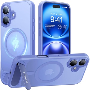 TORRAS for iPhone 13 Pro Max Case Translucent Black | Strong Magnetic & Seamless Stand, Fit for MagSafe, Military-Grade Drop Protection, Sturdy Adjustable Built-in Kickstand, Slim Matte Finish(Light blue)
