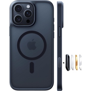 TORRAS for iPhone 16 Pro Case Translucent Matte Black | Compatible with MagSafe, Military Grade Drop Protection, Stronger Magnetic, Shockproof Airbag, Camera Control, Color Buttons, Slim Anti-Scratch(Black)